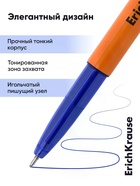 Набор ручек шариковых ErichKrause Slender Stick Orange, Super Glide, 8 штук, узел 0.7 мм, синие чернила - Фото 6