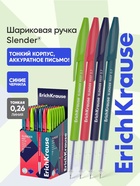Ручка шариковая ErichKrause Slender Stick Reef, узел 0.7 мм, синяя - Фото 1
