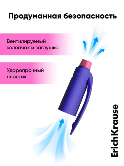 Набор ручек шариковых ErichKrause ErgoLine Grip Neon, SuperGlide, 2 штуки, узел 0.5 мм, синяя