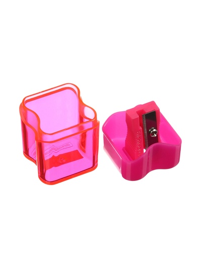 Точилка ErichKrause Wave Mini Neon, с контейнером, МИКС