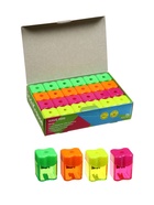 Точилка ErichKrause Wave Mini Neon, с контейнером, МИКС 10998689