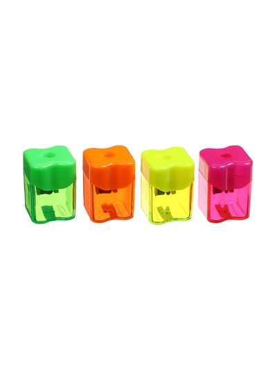 Точилка ErichKrause Wave Mini Neon, с контейнером, МИКС