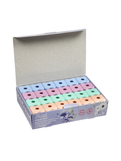 Точилка ErichKrause Wave Mini Pastel Bloom, с контейнером, МИКС