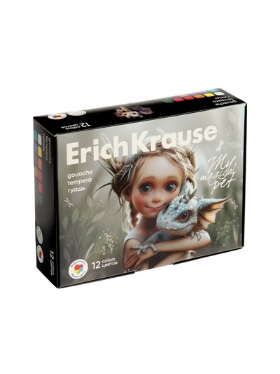 Гуашь 12 цветов ErichKrause Magic Pet