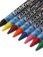 Восковые мелки 8 цветов, ErichKrause Kids Space Animals, трёхгранные - Фото 9