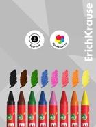 Восковые мелки 8цв, ErichKrause "Jolly Friends", кругл, европодвес - Фото 4
