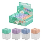 Точилка ErichKrause Wave Duo Pastel Bloom, 2 отверстия, с контейнером, МИКС  (артикул 10999358)  большой выбор товаров оптом и в розницу по низким ценам с доставкой