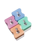 Точилка ErichKrause Wave Duo Pastel Bloom, 2 отверстия, с контейнером, МИКС 10999358
