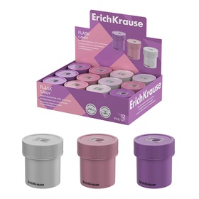 Точилка ErichKrause Flask Candy, 1 отверстие, с контейнером, МИКС  (артикул 10999361)  большой выбор товаров оптом и в розницу по низким ценам с доставкой