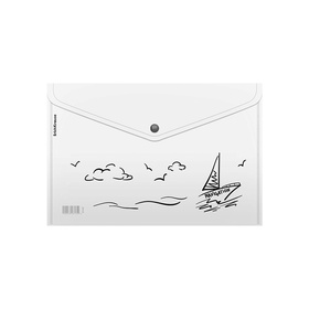 Папка-конверт А4 ErichKrause Clear Transport, на кнопке, МИКС