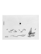 Папка-конверт А4 ErichKrause Clear Transport, на кнопке, МИКС - Фото 2