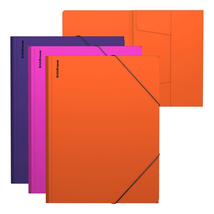 Папка на резинках А4, ErichKrause Soft Caribbean Sunset, МИКС - Фото 1