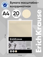Бумага для черчения А4, 20 листов, ErichKrause, в пластиковой папке - Фото 1