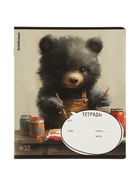 Тетрадь 12 листов в клетку ErichKrause Funny Friends, обложка мелованный картон, МИКС 10999428