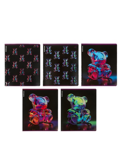 Тетрадь 48 листов в клетку, ErichKrause Jelly Bear, 60 г/м², обложка мелованный картон, блок офсет