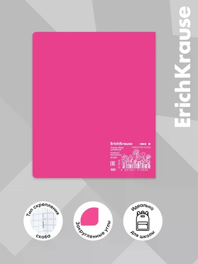 Тетрадь 48 листов в клетку ErichKrause Silhouette, 60 г/м², обложка мелованный картон, МИКС