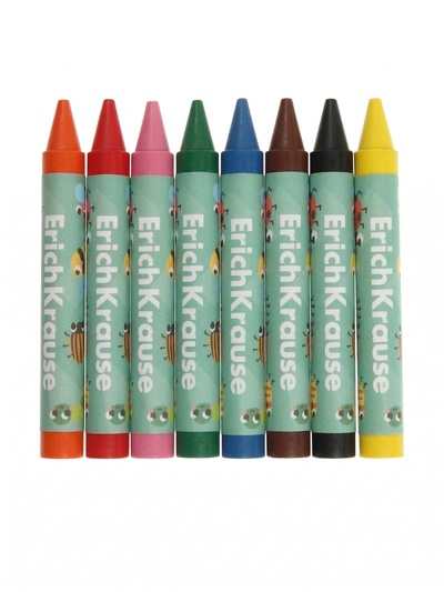 Восковые мелки 8 цветов ErichKrause Baby Jumbo, утолщенные, круглые