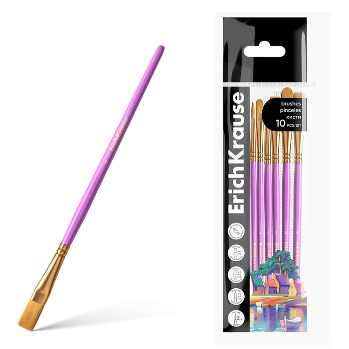 Набор кистей 10шт Art Spirit, розовые