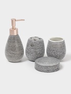 УЦЕНКА Набор для ванной «Иней» 4 предмета (мыльница. дозатор для мыла, 2 стакана) - Фото 1