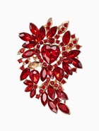 УЦЕНКА Брошь «Императрица» сердце цветущее, цвет красный в золоте - Фото 3