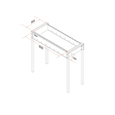 Мангал «МАН 301», 92.6×39×76.7 см, 3 мм