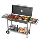 Мангал «МАН 303», 153.5×52×90.1 см, 3 мм, колеса, боковые полки, крышка  (артикул 11002985)  большой выбор товаров оптом и в розницу по низким ценам с доставкой