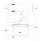 Мангал «МАН 303», 153.5×52×90.1 см, 3 мм, колеса, боковые полки, крышка  (артикул 11002985)  большой выбор товаров оптом и в розницу по низким ценам с доставкой