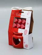 УЦЕНКА Аромалампа керамика + ароматический воск «Сердце» красная 7.5×7.5×8 см - Фото 5