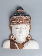 УЦЕНКА Сувенир «Голова Будды» дерево 45×11×55 см, цв. белый - Фото 2