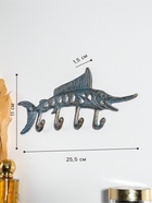 Крючки настенные «Осётр», ключница декоративная, чугун, 25.5×11×1.5 см - Фото 2