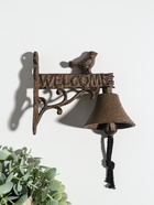 Колокол настенный чугун «Птица - Добро пожаловать», декоративный, 13.5×16×8 см  (артикул 10896785)  большой выбор товаров оптом и в розницу по низким ценам с доставкой