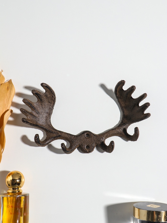 Крючки настенные «Лосиные рога», ключница декоративная, чугун, 20×10.5×4 см - Фото 1
