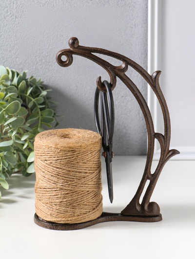 Фигурка - катушка для ниток чугун «Ветвь», с ножницами, 16.5×8.5×23.5 см