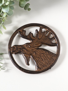 Фигурка чугун, подставка под горячее «Лось», 16.5×16.5×1.5 см  (артикул 10896812)  большой выбор товаров оптом и в розницу по низким ценам с доставкой