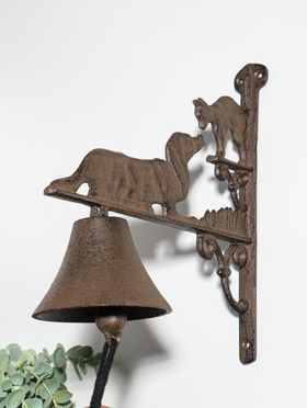 Колокол настенный чугун «Такса и кот», декоративный, 28×25×10.5 см  (артикул 10896815)  большой выбор товаров оптом и в розницу по низким ценам с доставкой