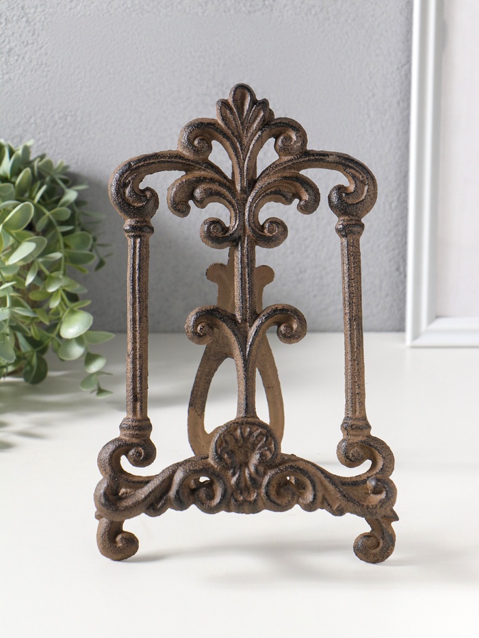 Мольберт - держатель для книг, подставка «Королевские вензеля», фигура чугун, 17×7×27 см - Фото 1