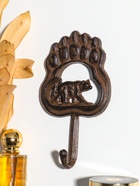 Крючок настенный «След медведя и медведь», ключница декоративная, чугун, 18.5×10.5×3.5 см  (артикул 10896822)  большой выбор товаров оптом и в розницу по низким ценам с доставкой