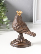 Фигурка чугун «Птица в золотой короне», патина, 11×8×13 см  (артикул 10896824)  большой выбор товаров оптом и в розницу по низким ценам с доставкой