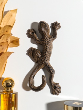 Крючок настенный «Ящерка», ключница декоративная, чугун, 18.8×10×4 см