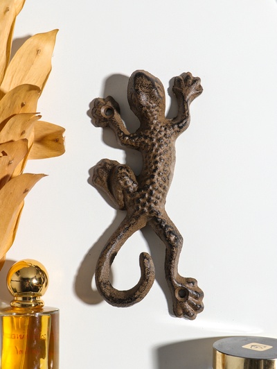 Крючок настенный «Ящерка», ключница декоративная, чугун, 18.8×10×4 см