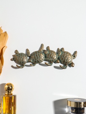 Крючки настенные «Четыре черепахи», ключница декоративная, чугун, 21.5×7×2 см
