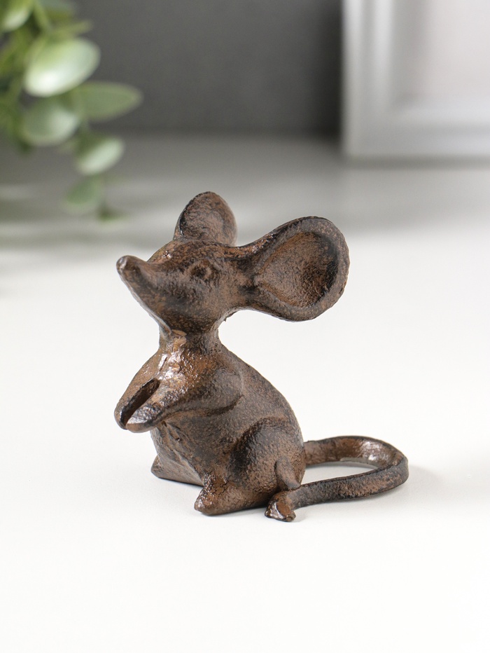 Фигурка чугун «Маленькая мышка», 7×5×6.5 см