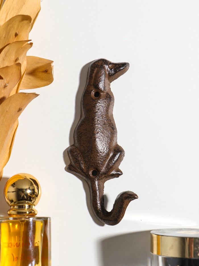 Крючок настенный «Охотничья собака», ключница декоративная, чугун, 4.8×13.5×3.5 см - Фото 1