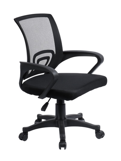 Кресло офисное для оператора «Клик Мебель», сетка, с подлокотниками, на колёсиках, цвет чёрный