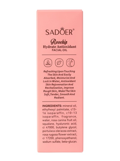 Масло для лица Sadoer с экстрактом шиповника, 30 мл