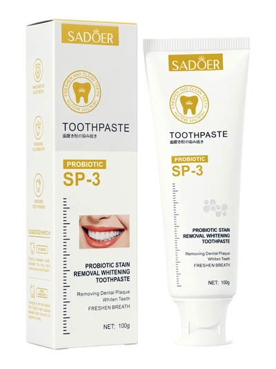 Зубная паста с пробиотиком для удаления налёта и отбеливания, 100 г