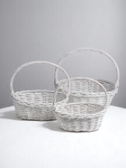 УЦЕНКА Набор корзин овальные 3 шт., L: 40×32 см, Н14 см, Н с ручкой 37 смM: 34×26×12Hх33HHS: 29×21×1 - Фото 1