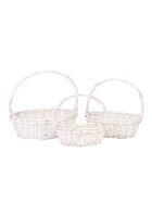 УЦЕНКА Набор корзин овальные 3 шт., L: 40×32 см, Н14 см, Н с ручкой 37 смM: 34×26×12Hх33HHS: 29×21×1 - Фото 2