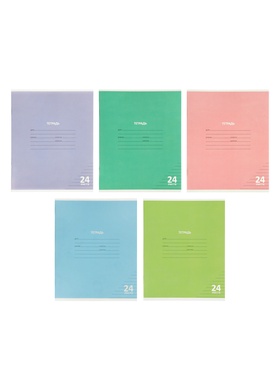 Комплект тетрадей из 10 штук. 24 листа в линейку КПК «Пастель», 5 видов  (артикул 10992224)  большой выбор товаров оптом и в розницу по низким ценам с доставкой