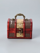 УЦЕНКА Шкатулка дерево сундучок "Золотая сеть и штукатурка" 8,5х12х8,5 см - Фото 4